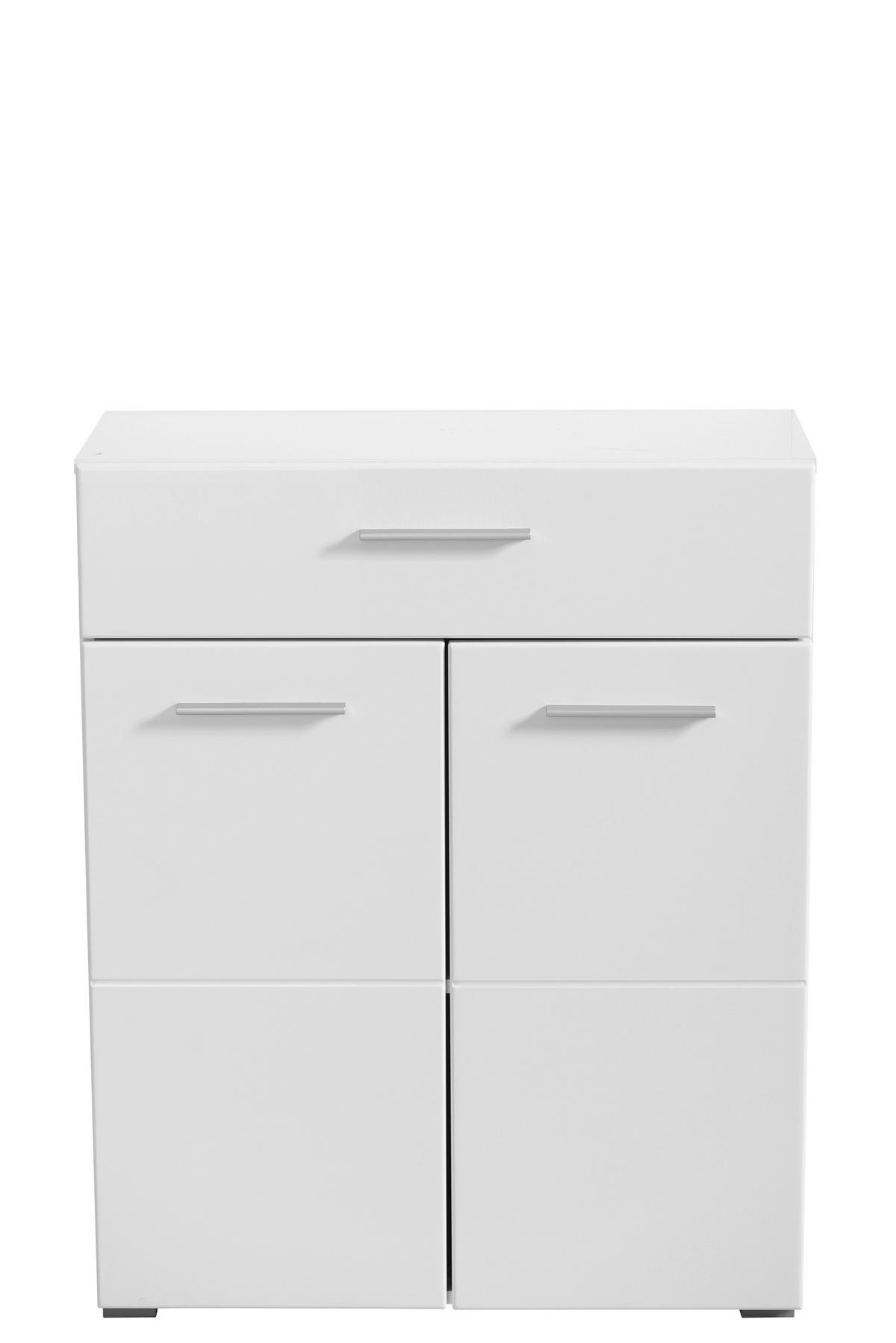 CIPŐSSZEKRÉNY 79/97,5/35 cm  - magasfényű fehér/fehér, Basics, faalapú anyag (79/97,5/35cm) - Xora