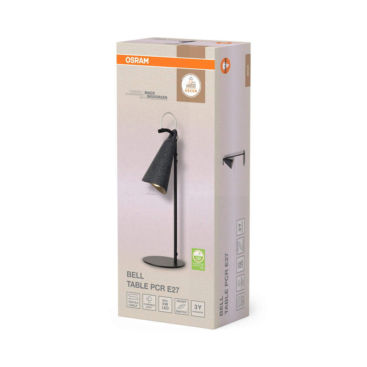 TISCHLEUCHTE 18/23/50 cm   - Schwarz, Basics, Kunststoff/Metall (18/23/50cm) - Osram