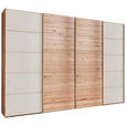 SCHWEBETÜRENSCHRANK 330/236/67 cm 4-türig Buchefarben, Champagner  - Champagner/Buchefarben, Natur, Glas/Holz (330/236/67cm) - Linea Natura