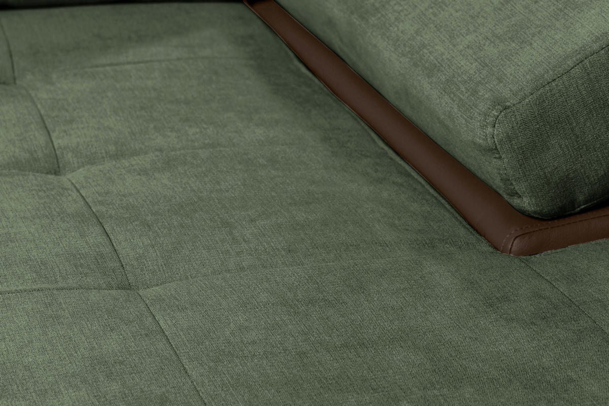 ECKSOFA Braun, Olivgrün Flachgewebe  - Braun/Olivgrün, Design, Kunststoff/Textil (271/175cm) - MID.YOU