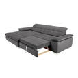 ECKSOFA in Mikrofaser Dunkelgrau  - Chromfarben/Dunkelgrau, Design, Textil/Metall (180/265cm) - Carryhome