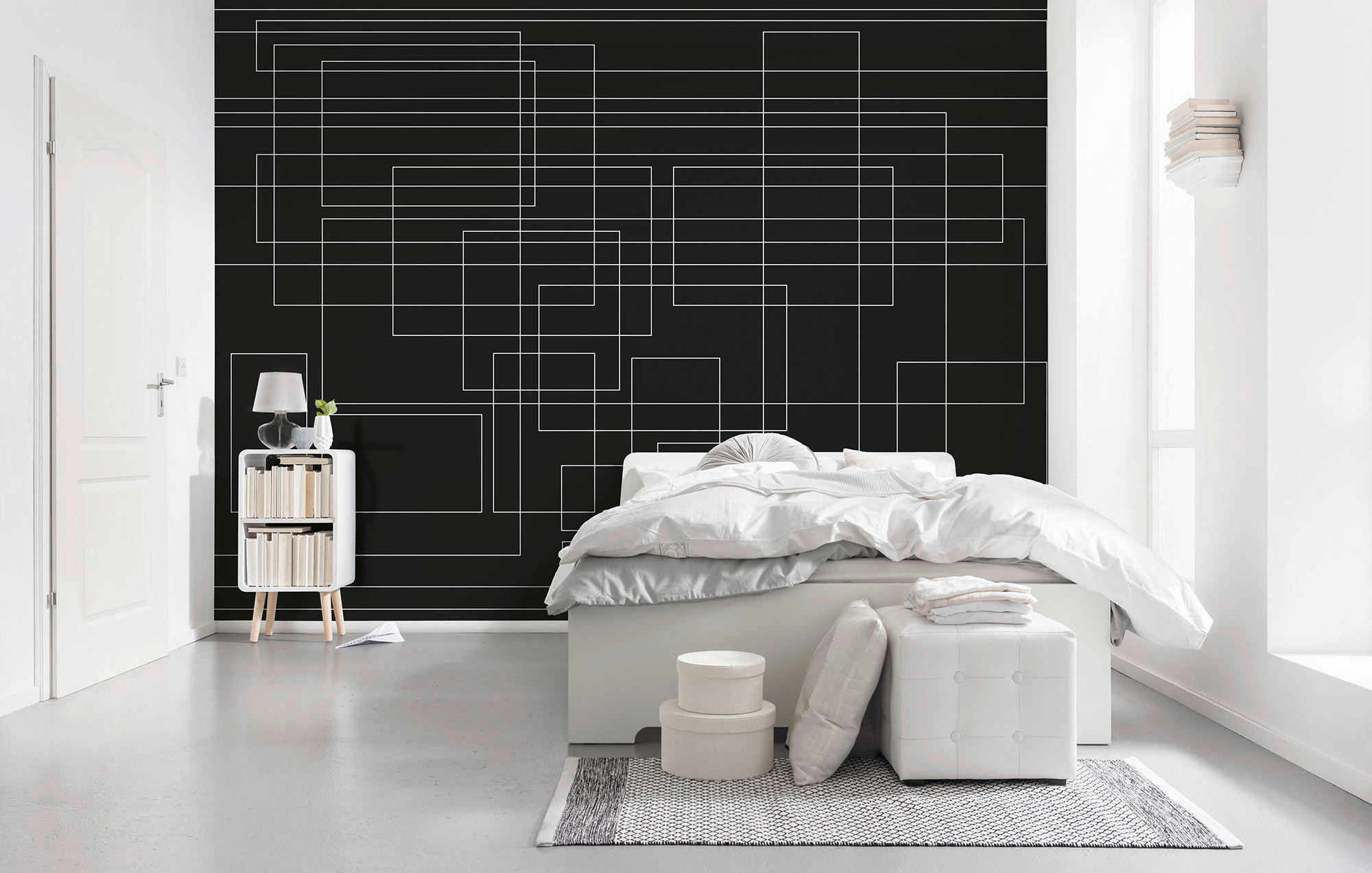 VLIESTAPETE - Schwarz/Weiß, Basics (400/250cm) - Xora