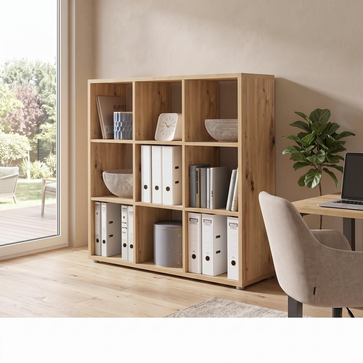 AKTENREGAL Eiche Artisan  - Silberfarben/Eiche Artisan, MODERN, Holzwerkstoff (106,5/108,5/33cm) - MID.YOU