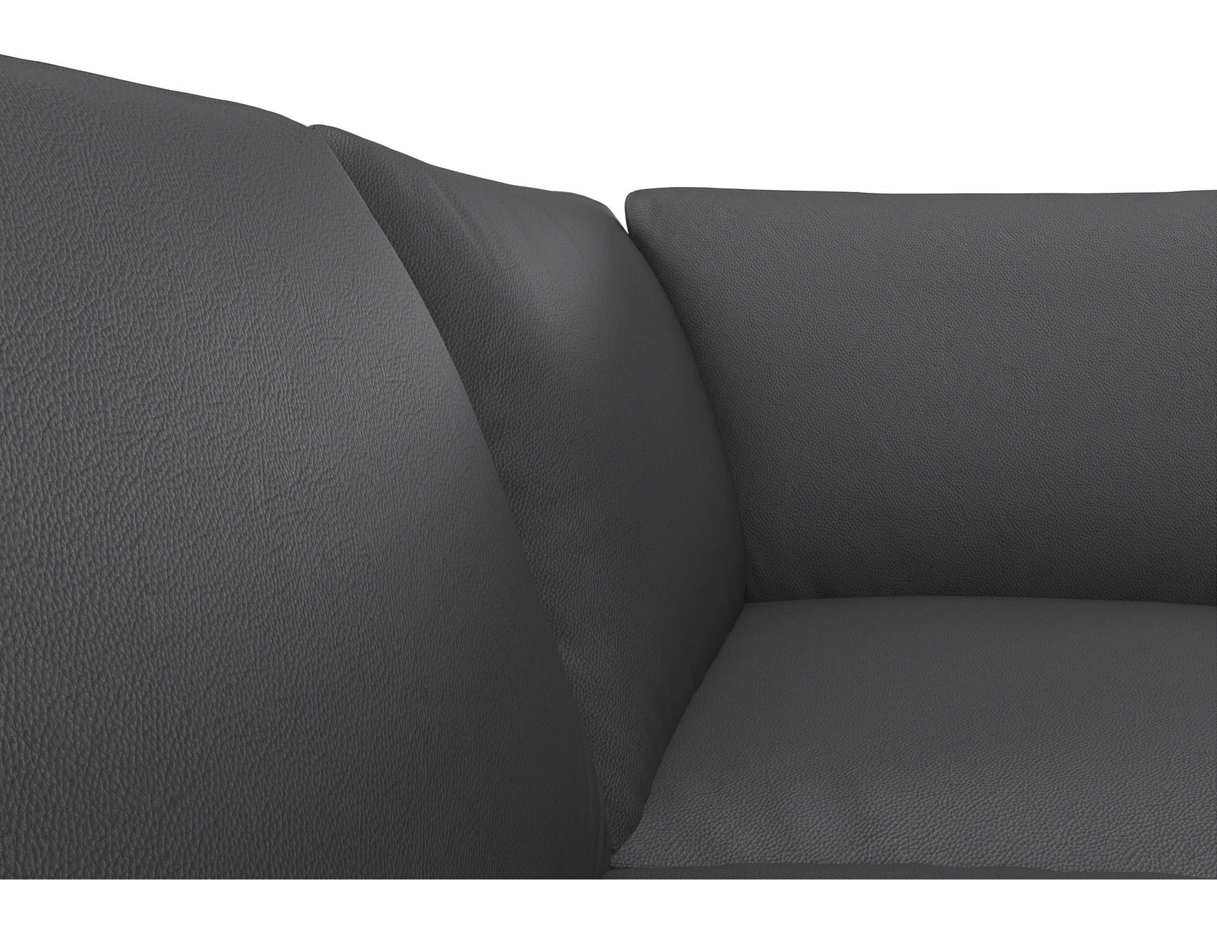 CloseUp von Livetastic ECKSOFA Schwarz Echtleder.