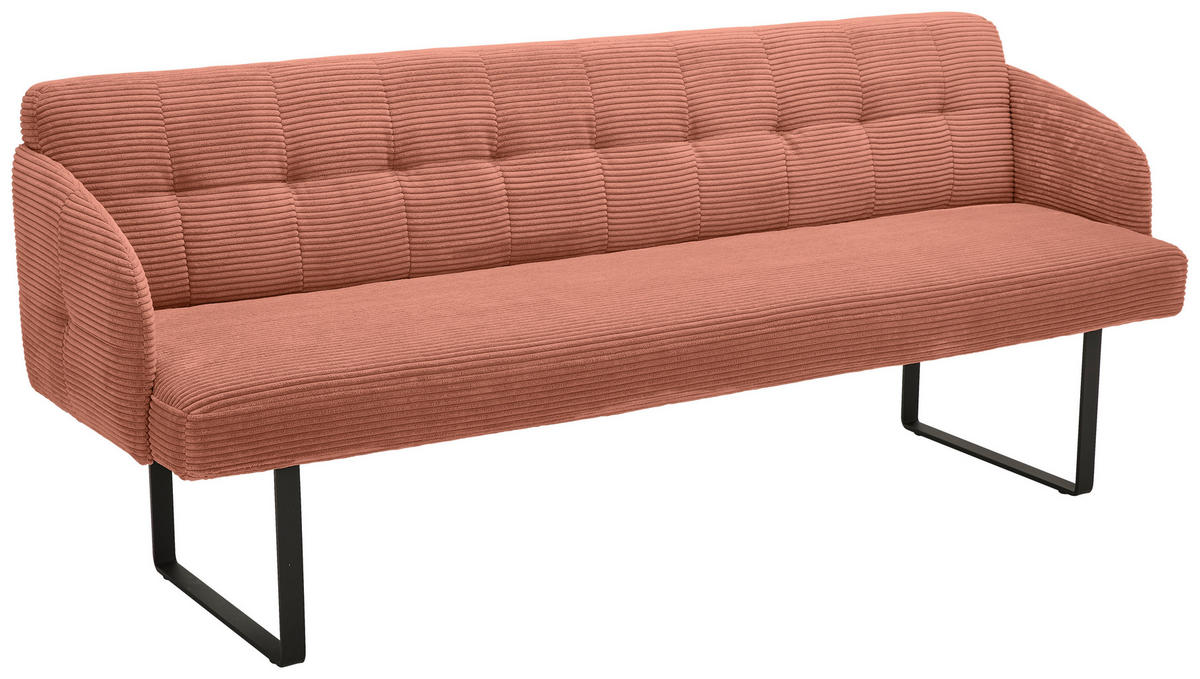 SITZBANK 217/85/69 cm Cord Rostfarben Metall  - Rostfarben/Schwarz, Design, Textil/Metall (217/85/69cm) - Musterring