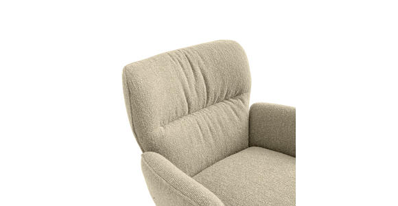 ARMLEHNSTUHL  , Stoffauswahl, Sitzfläche 360° drehbar, automatische Rückholfunktion  , Leinenoptik  ,  - Beige/Schwarz, Design, Textil/Metall (67/86/68cm) - Novel