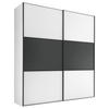 SCHWEBETÜRENSCHRANK Anthrazit, Weiss  - Weiss/Anthrazit, Holzwerkstoff/Metall (167/222/68cm) - Moderano