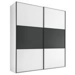 SCHWEBETÜRENSCHRANK  in Anthrazit, Weiß  - Anthrazit/Schwarz, Holzwerkstoff/Metall (225/222/68cm) - Moderano