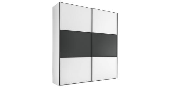 SCHWEBETÜRENSCHRANK  in Anthrazit, Weiß  - Anthrazit/Schwarz, Holzwerkstoff/Metall (188/222/68cm) - Moderano