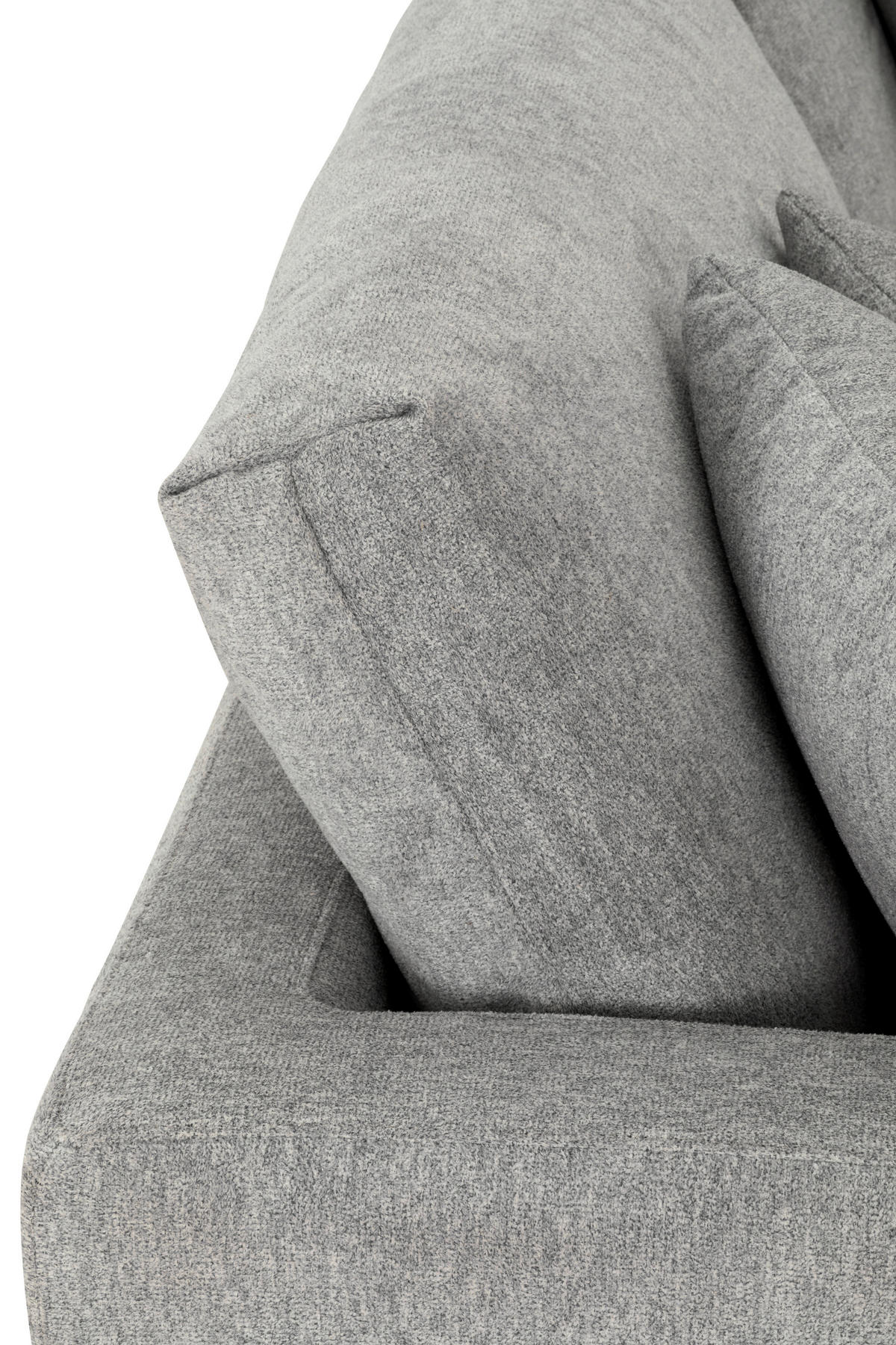 ECKSOFA Grau Webstoff  - Schwarz/Grau, Design, Textil/Metall (323/212cm) - Livetastic