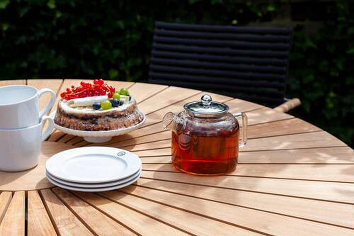 STAPELSTUHL in Kunststoff Anthrazit, Schwarz, Teakfarben  - Anthrazit/Schwarz, KONVENTIONELL, Holz/Kunststoff (60/84/56cm) - Gardenson