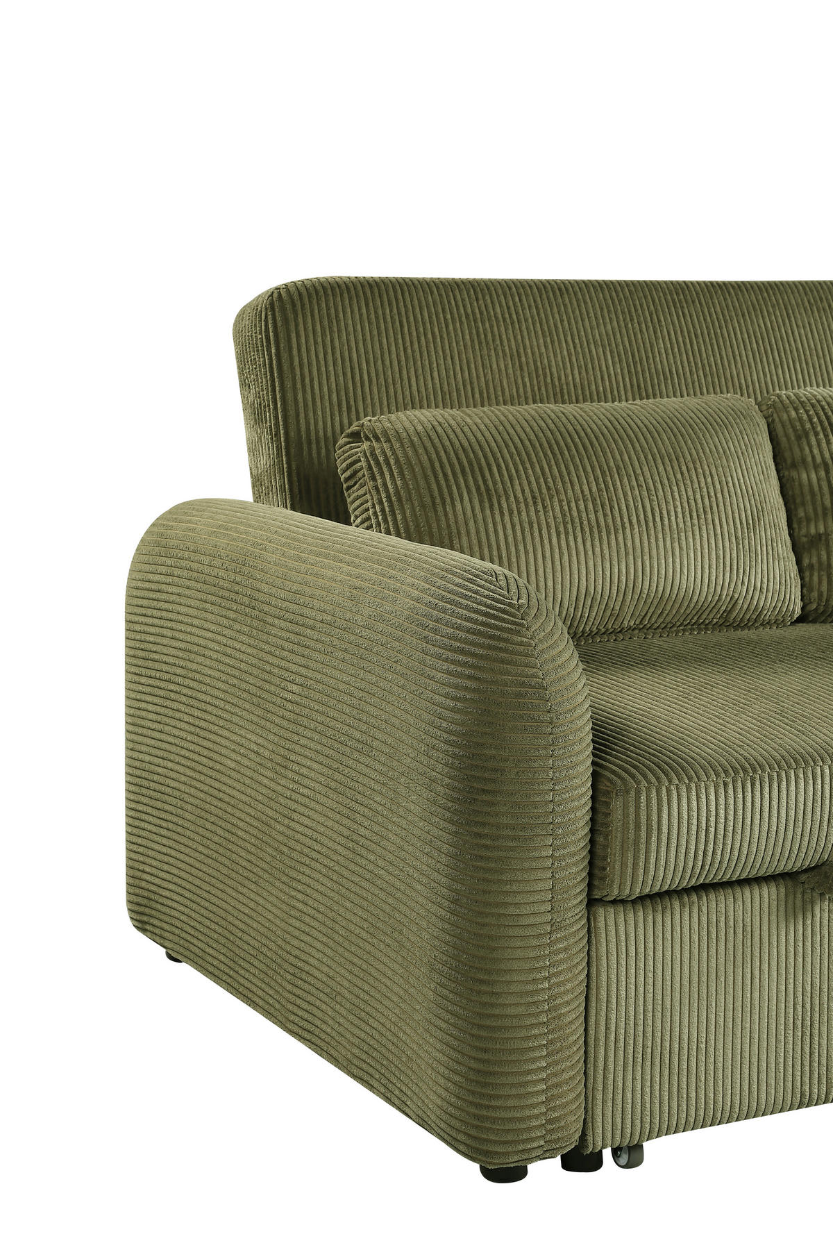 SCHLAFSOFA Cord Grün  - Schwarz/Grün, Design, Kunststoff/Textil (150/86/90cm) - MID.YOU