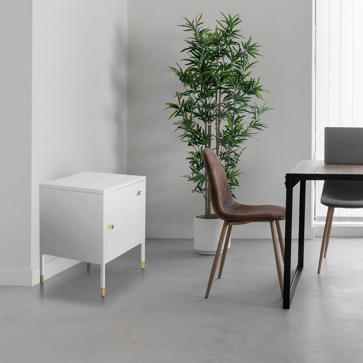 SIDEBOARD  in 45/50/35 cm  - Goldfarben/Weiß, Basics, Metall (45/50/35cm) - MID.YOU