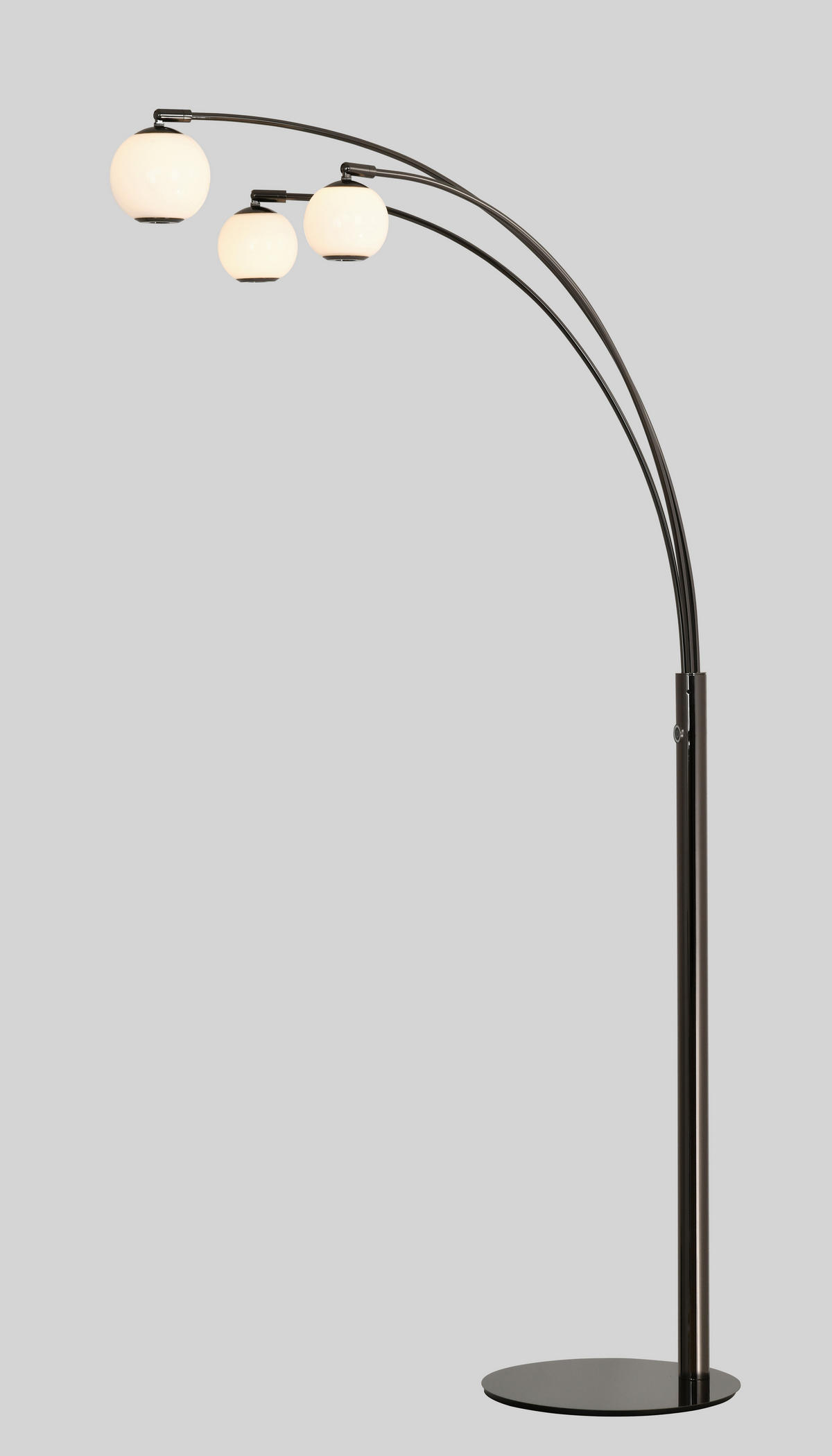 LED-STEHLEUCHTE Biarritz 87,5/162,5/52 cm  - Schwarzchrom, Design, Glas/Kunststoff (87,5/162,5/52cm)