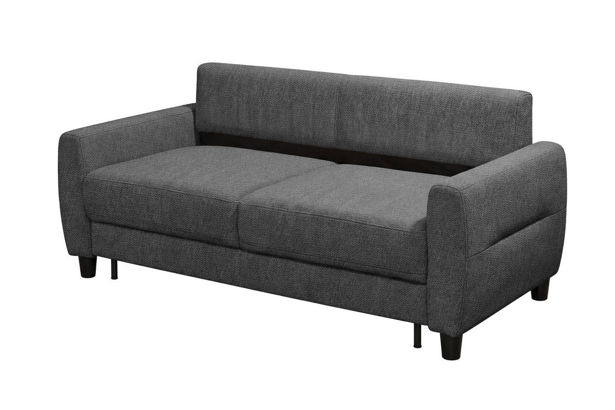 SCHLAFSOFA RIO in Chenille Graphitfarben  - Schwarz/Graphitfarben, MODERN, Holz/Textil (192/83/99cm) - MID.YOU