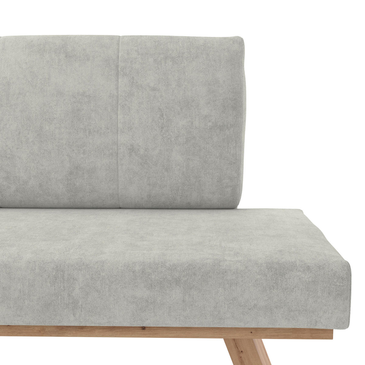 ECKBANK 140/160 cm Webstoff Hellgrau   - Eichefarben/Hellgrau, KONVENTIONELL, Textil (140/160cm) - Livetastic