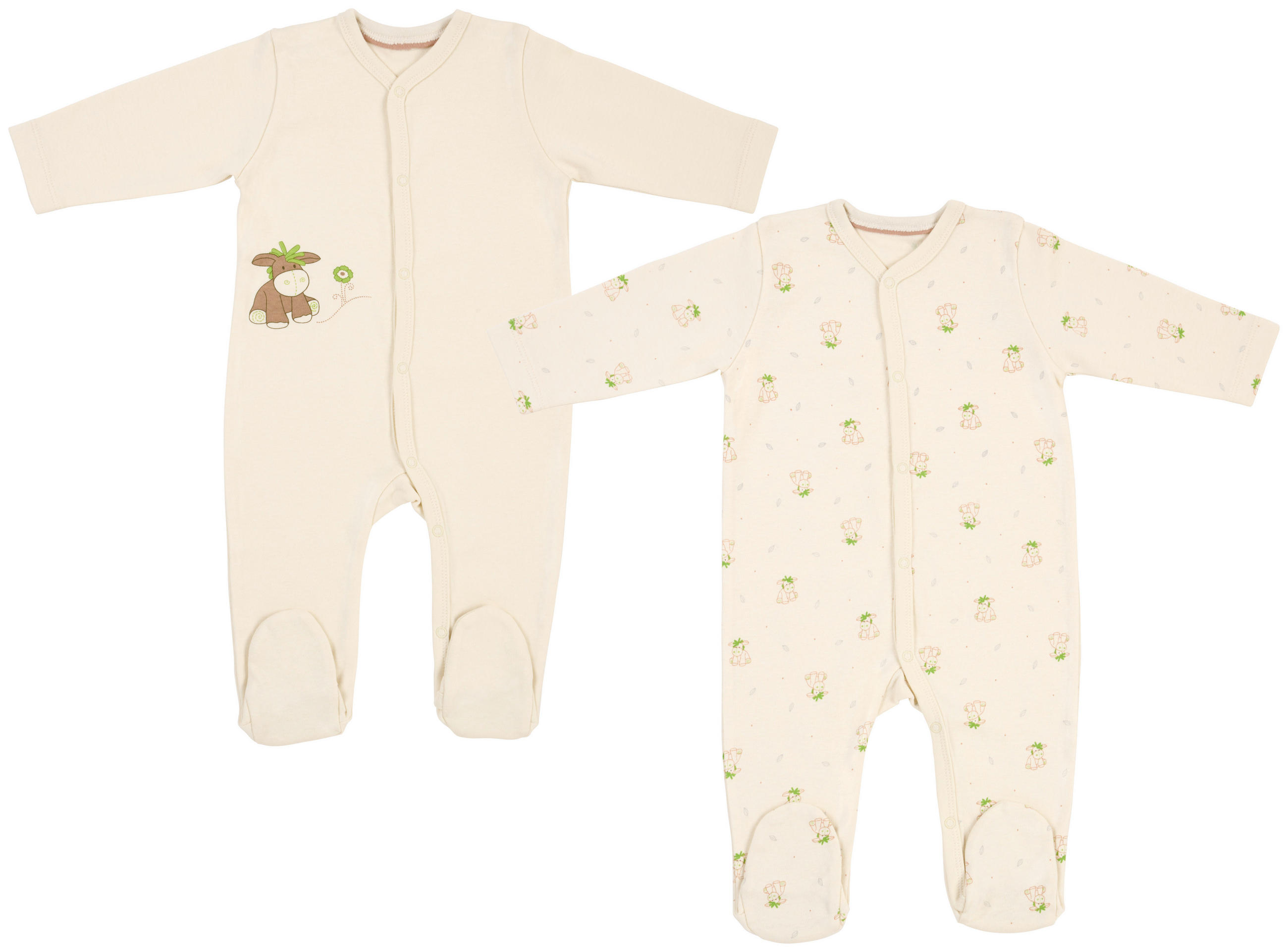SCHLAFANZUG 2 Stück  - Taupe/Naturfarben, Basics, Textil (62null) - Patinio