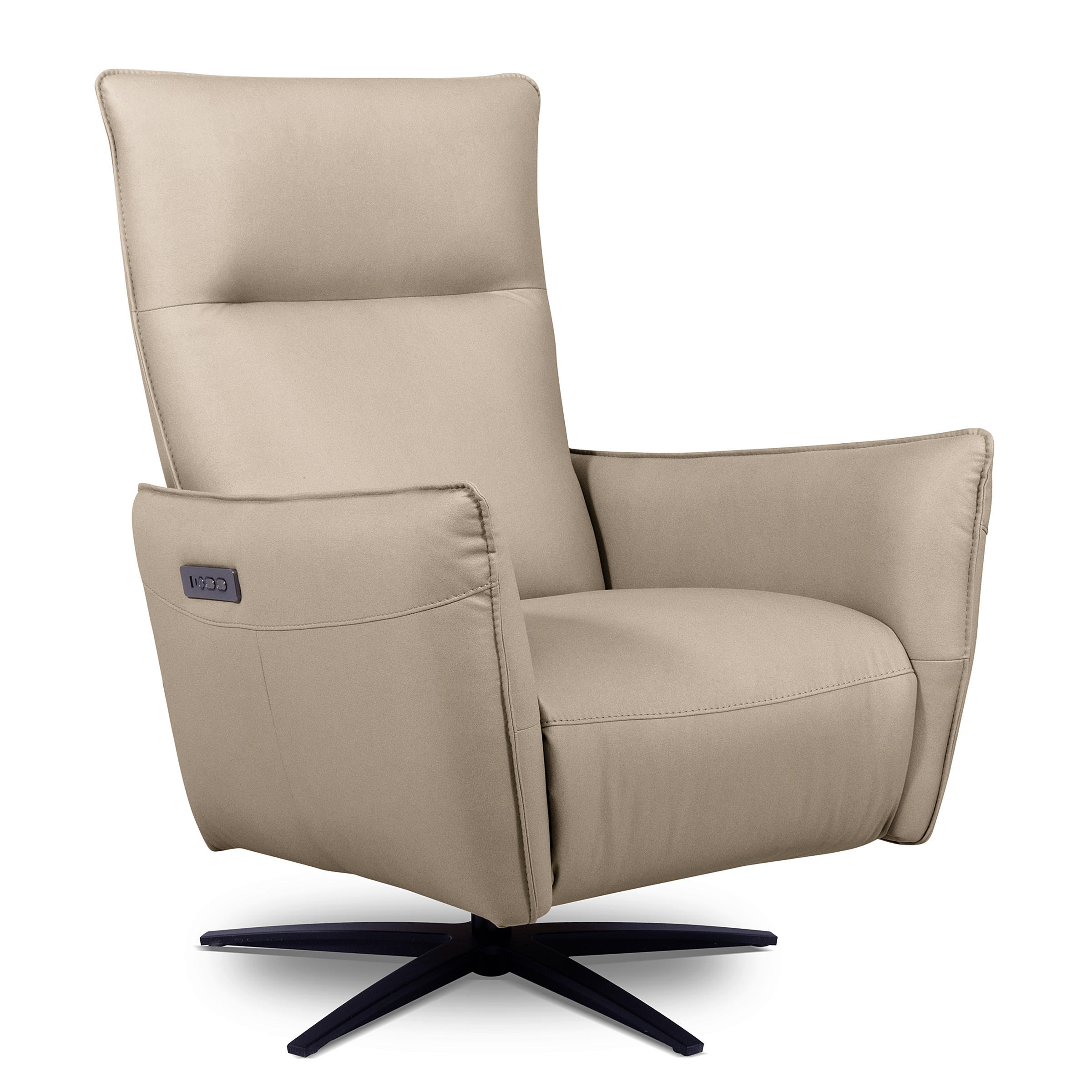 RELAXSESSEL Textil Taupe  - Taupe/Schwarz, Design, Textil/Metall (77/107/88cm) - Livetastic