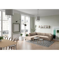 ECKSCHLAFSOFA in Samt Hellgrau  - Wengefarben/Hellgrau, Modern, Holz/Textil (264/85/203cm) - Trendmanufaktur