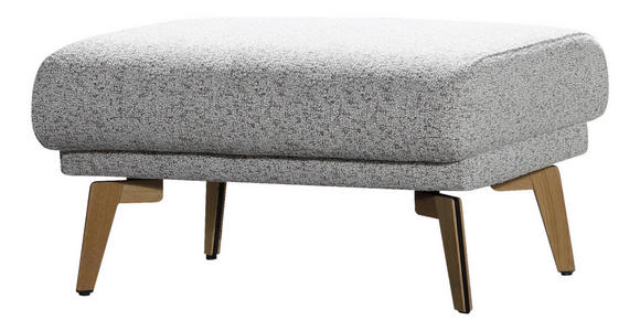 HOCKER Flachgewebe Creme, Hellgrau  - Eichefarben/Creme, Design, Holz/Textil (82/45/61cm) - Valnatura