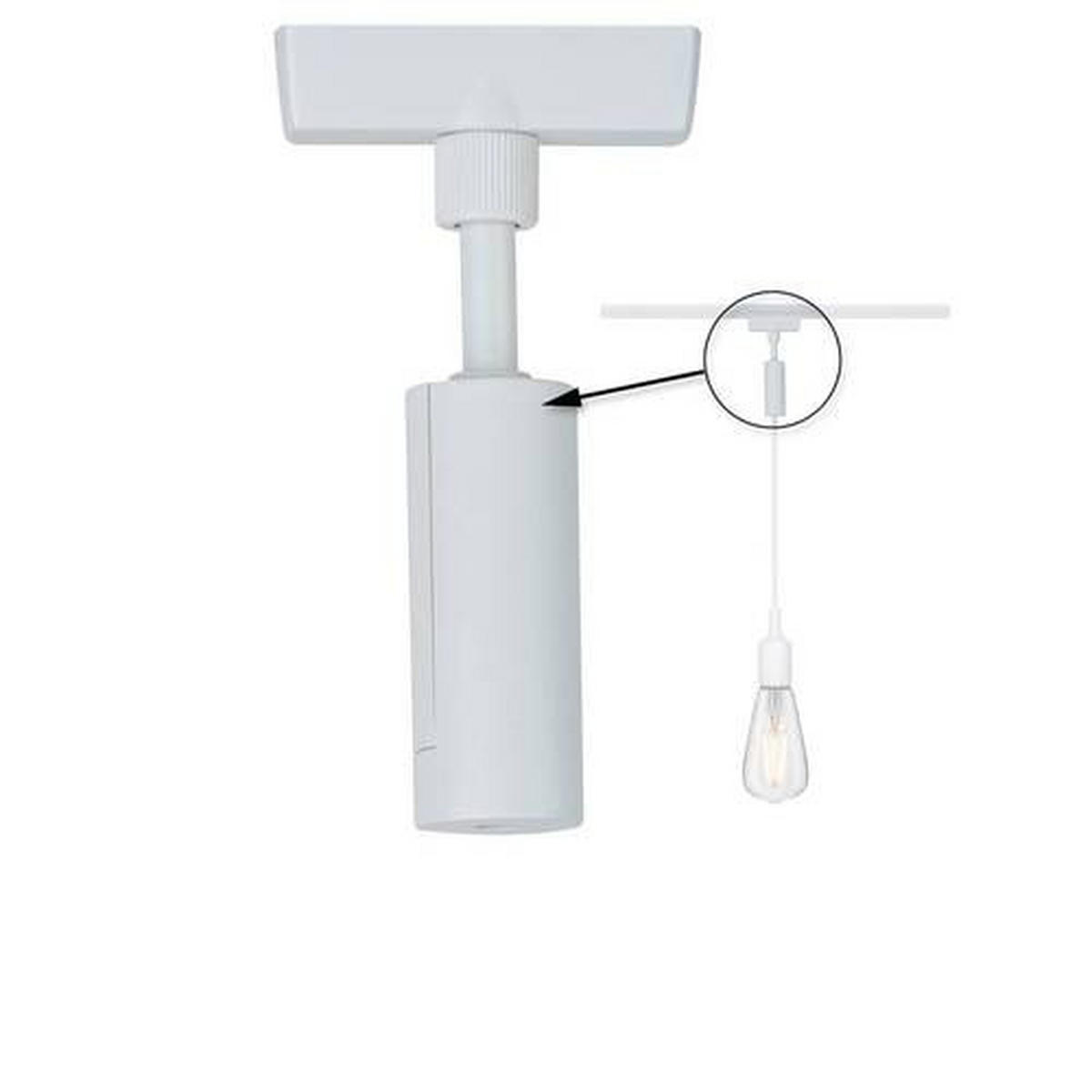 SCHIENENSYSTEM-ADAPTER 2,3/12,4 cm   - Chromfarben, Basics, Kunststoff/Metall (2,3/12,4cm) - Paulmann
