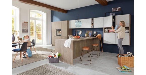 EINBAUKÜCHE - Eichefarben/Grau, MODERN, Holzwerkstoff - Dieter Knoll