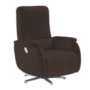 RELAXSESSEL in Leder Braun - Chromfarben/Braun, KONVENTIONELL, Leder/Metall (80/109/88cm) - Beldomo Premium