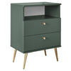 NACHTSCHRANK 50/70/34 cm  - Messingfarben/Grün, KONVENTIONELL, Holzwerkstoff/Metall (50/70/34cm) - Carryhome
