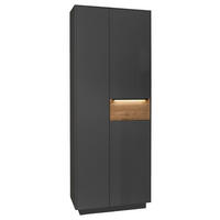 GARDEROBENSCHRANK  in 72/194/32 cm  - Eichefarben/Anthrazit, Design, Glas/Holzwerkstoff (72/194/32cm) - Novel