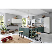 KUCHYNĚ NA MÍRU BEATE - tmavě zelená/pískové barvy, Design, kompozitní dřevo - Novel