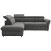 ECKSOFA in Mikrofaser Grau  224/254 cm  - Schwarz/Grau, Design, Kunststoff/Textil (224/254cm) - Stylife