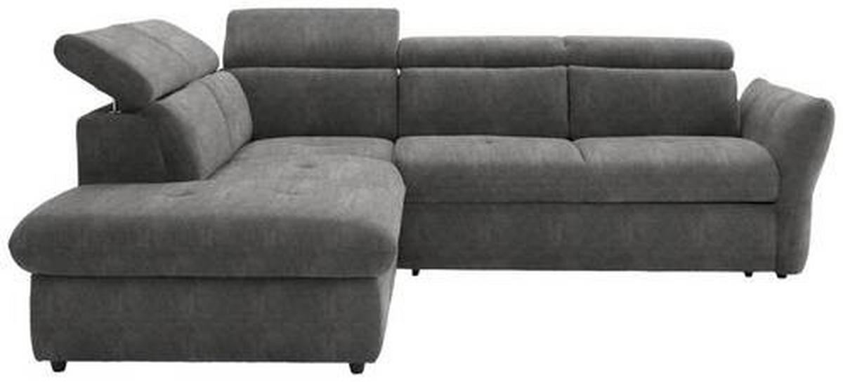 ECKSOFA in Mikrofaser Grau  224/254 cm  - Schwarz/Grau, Design, Kunststoff/Textil (224/254cm) - Stylife