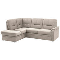 ECKSOFA Chenille Beige  - Beige/Schwarz, Konventionell, Kunststoff/Textil (185/235cm) - Beldomo Comfort