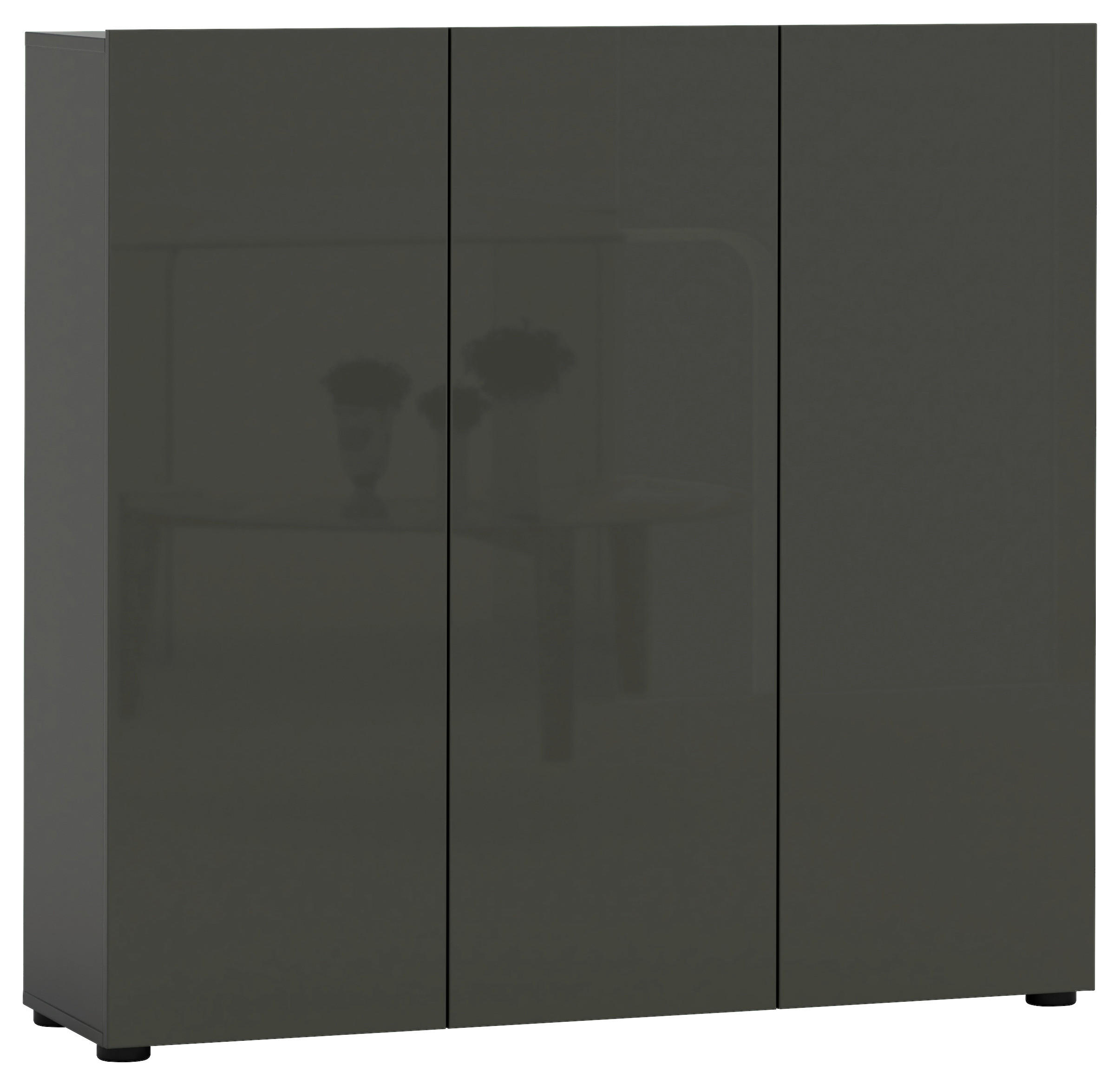 SCHUHSCHRANK Anthrazit - Anthrazit/Schwarz, Design, Holzwerkstoff/Kunststoff (120/115/34cm) - Xora