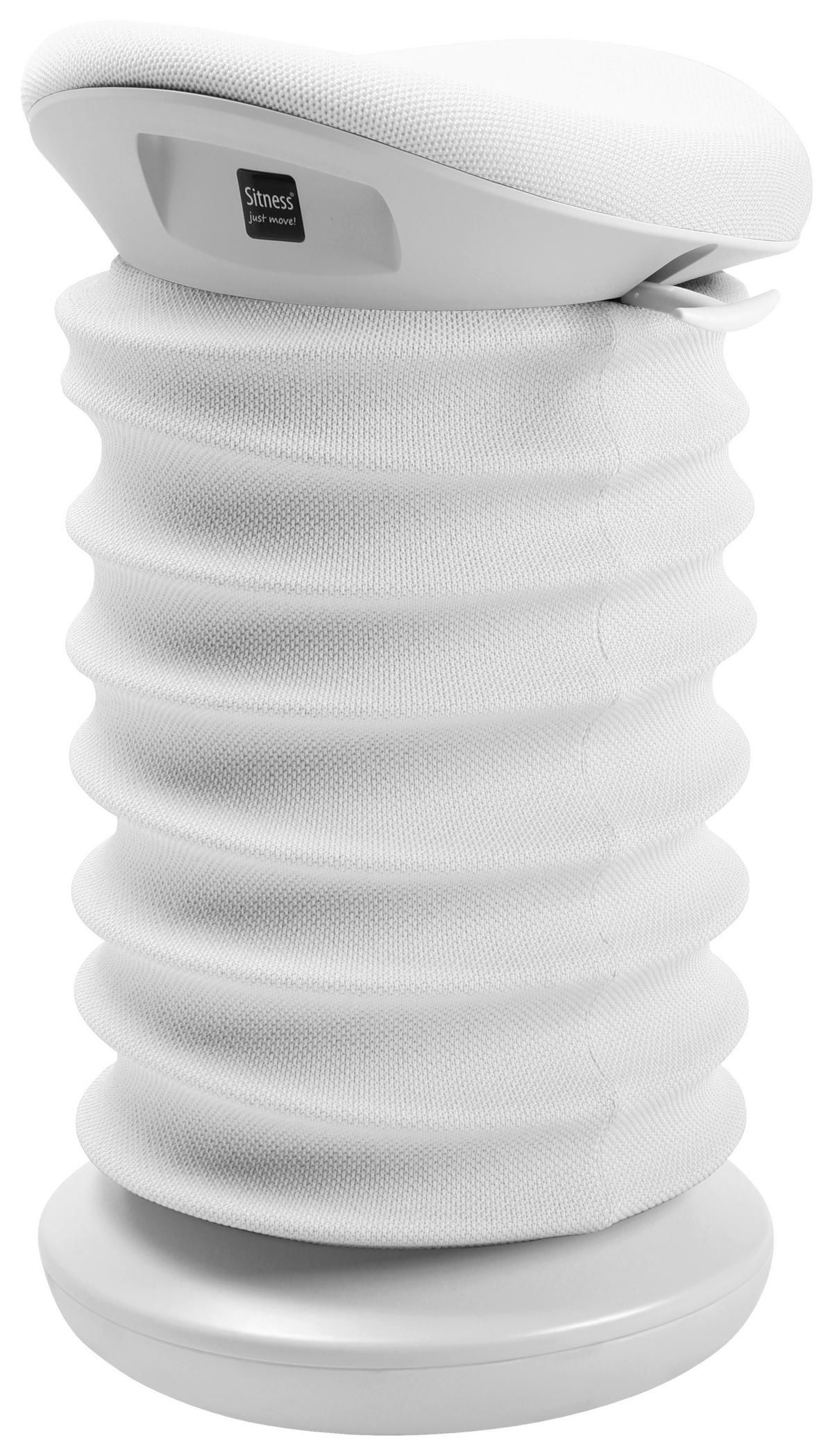 BÜROHOCKER Weiß, Hellgrau  - Hellgrau/Weiß, Design, Kunststoff/Textil (37,5/53-64/36cm) - Topstar