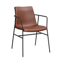 STOL läderimitation  - brun/svart, Klassisk, metall/textil (58/76/51cm) - Rowico