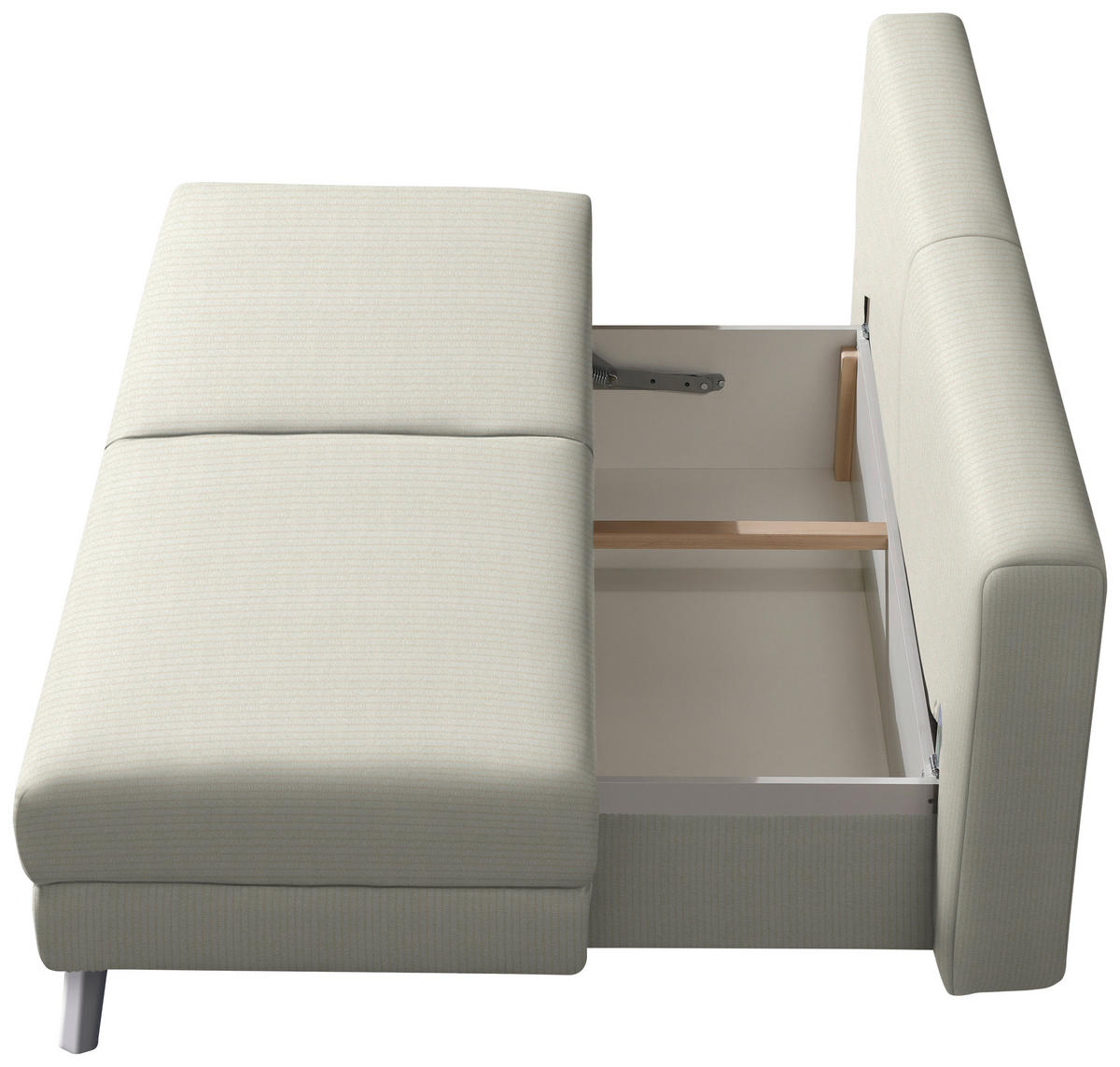 SCHLAFSOFA  in Cord Creme  - Chromfarben/Creme, MODERN, Textil/Metall (194/91/90cm) - Novel