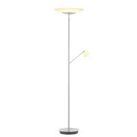LED-STEHLEUCHTE Ferdi 43/180 cm  - Alabasterfarben/Nickelfarben, MODERN, Glas/Metall (43/180cm) - Hell