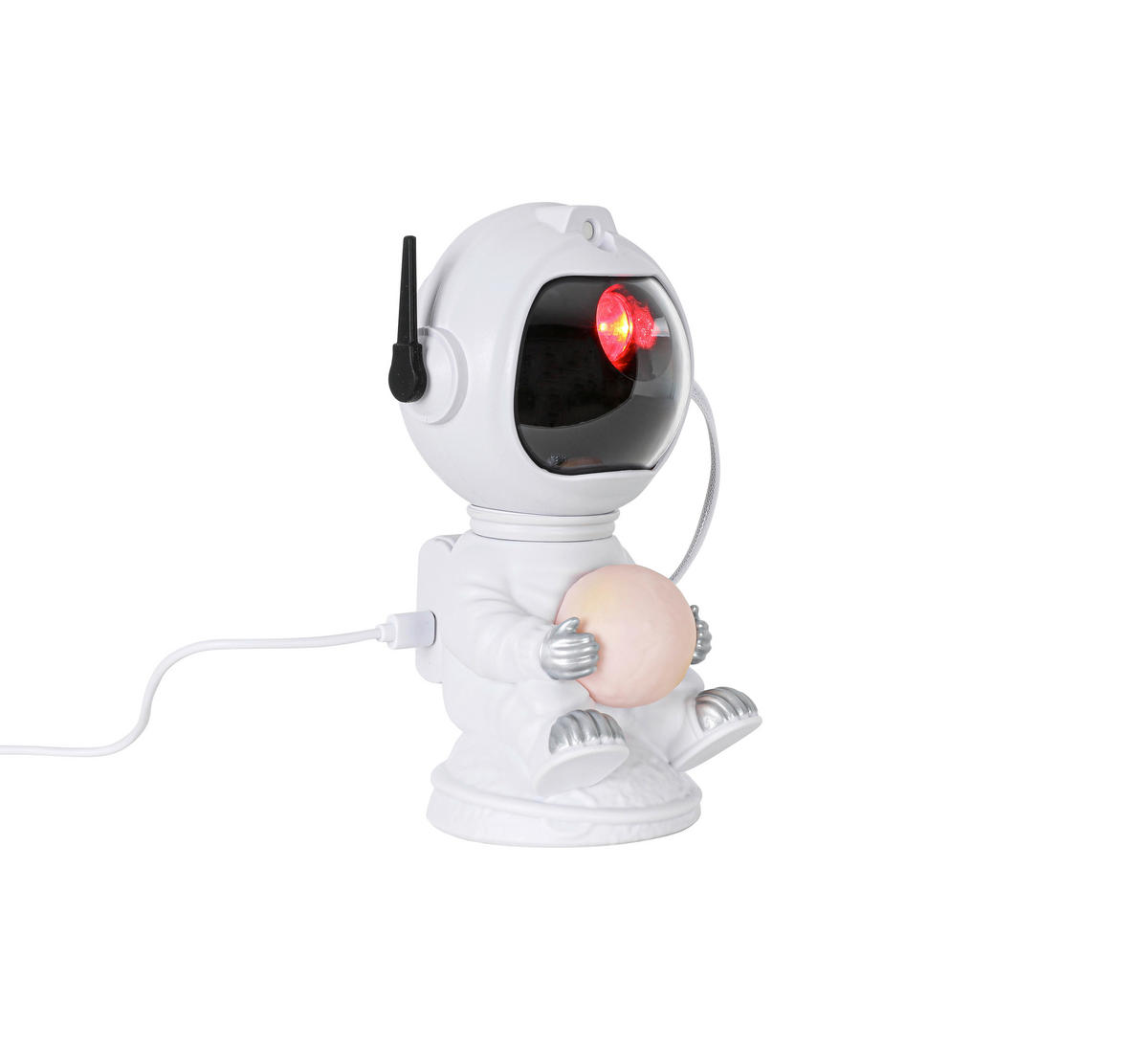 DEČJA STONA LAMPA - bela/srebrna, Trendi, plastika (12,5/20,5/11,5cm) - Novel