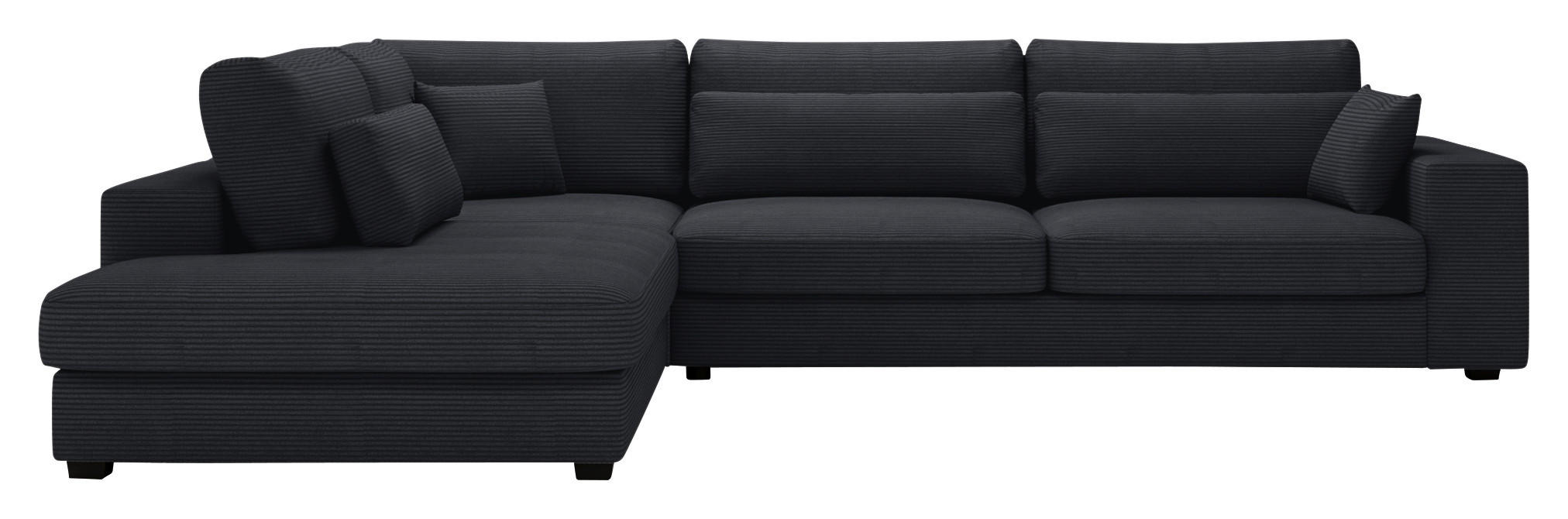 ECKSOFA in Cord Schwarz  - Schwarz, Konventionell, Kunststoff/Textil (250/314cm) - Carryhome