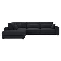 ECKSOFA Schwarz Cord  - Schwarz, KONVENTIONELL, Kunststoff/Textil (250/314cm) - Carryhome