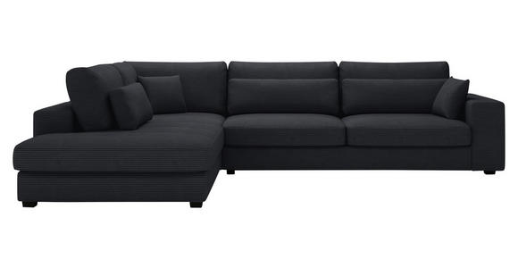 ECKSOFA in Cord Schwarz  - Schwarz, KONVENTIONELL, Kunststoff/Textil (250/314cm) - Carryhome