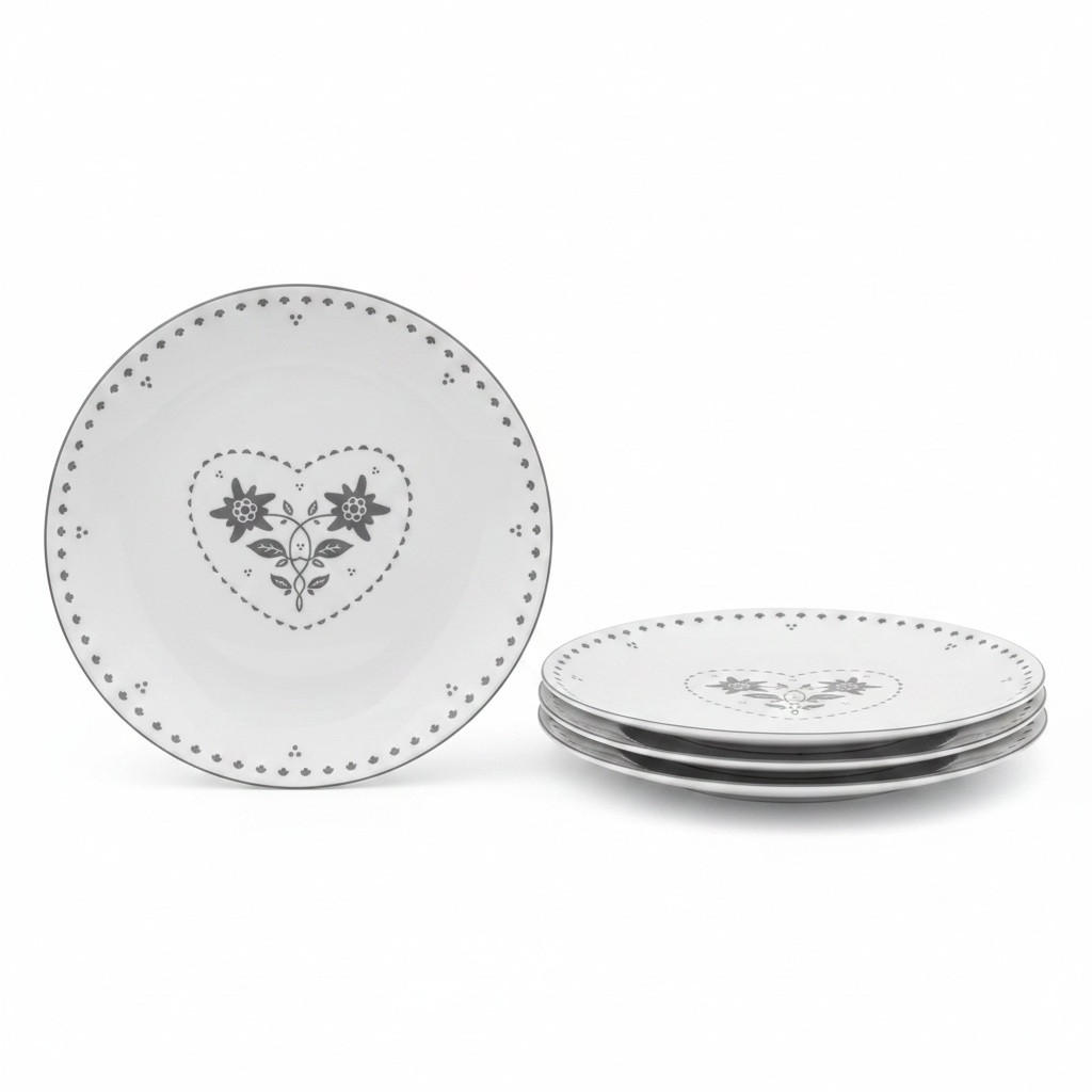 DEKOTELLER - Weiss/Schwarz, Basics, Keramik (20,50/6,50/20,50cm) - Heidi Cheese Line
