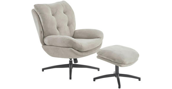 RELAXSESSELSET in Metall, Textil Schwarz, Taupe  - Taupe/Schwarz, Design, Textil/Metall (75/97/88cm) - Carryhome