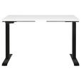 SCHREIBTISCH 120/80/72-118 cm  in Weiß, Schwarz  - Schwarz/Weiß, MODERN, Holzwerkstoff/Metall (120/80/72-118cm) - Novel