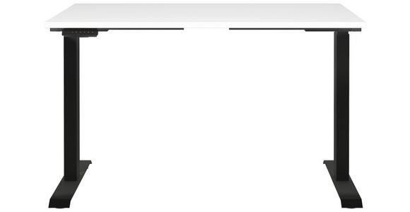 SCHREIBTISCH 120/80/72-118 cm  in Weiß, Schwarz  - Schwarz/Weiß, MODERN, Holzwerkstoff/Metall (120/80/72-118cm) - Novel