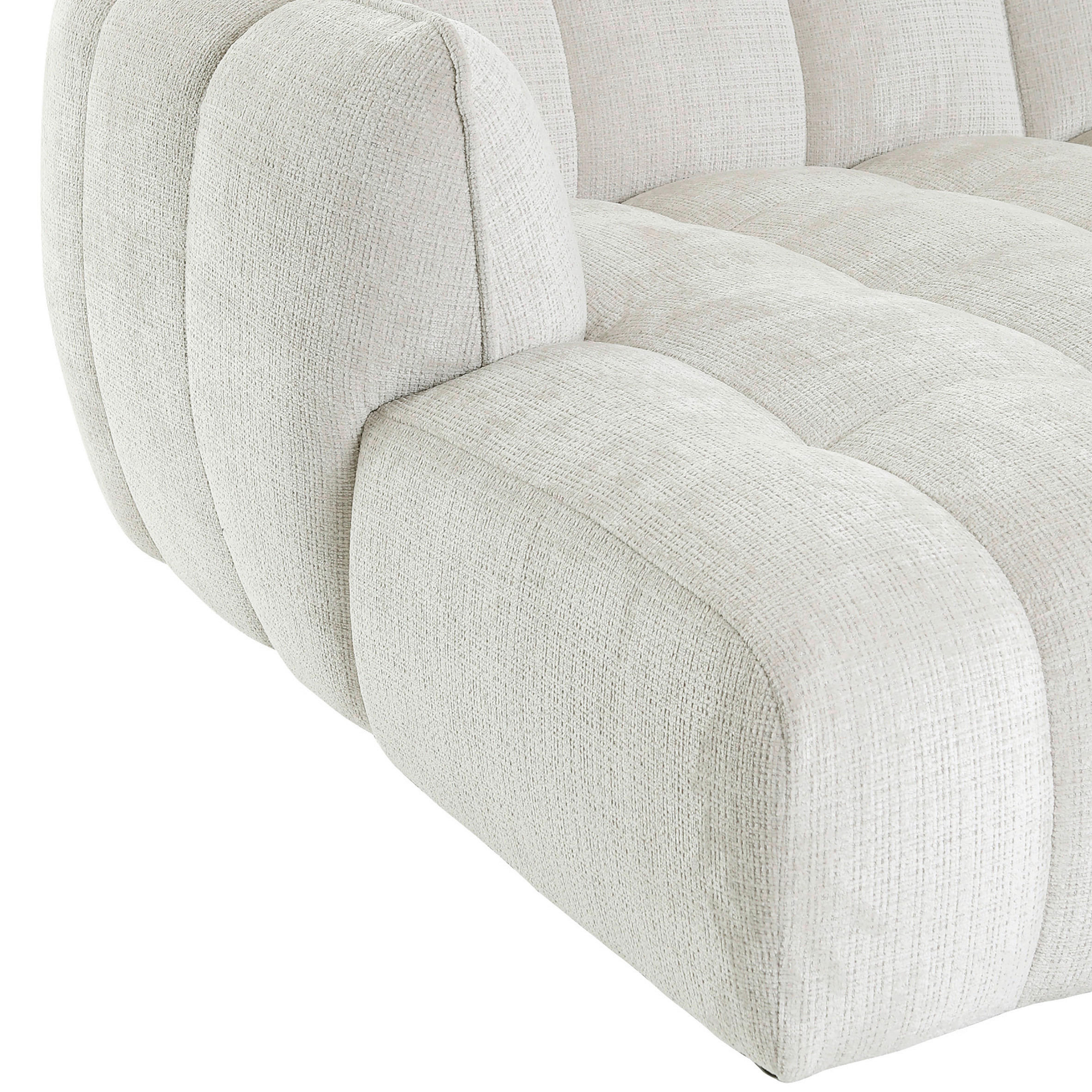 HÖRNSOFFA i chenille cremefärgad  - svart/cremefärgad, Klassisk, textil/plast (172/272cm) - MID.YOU