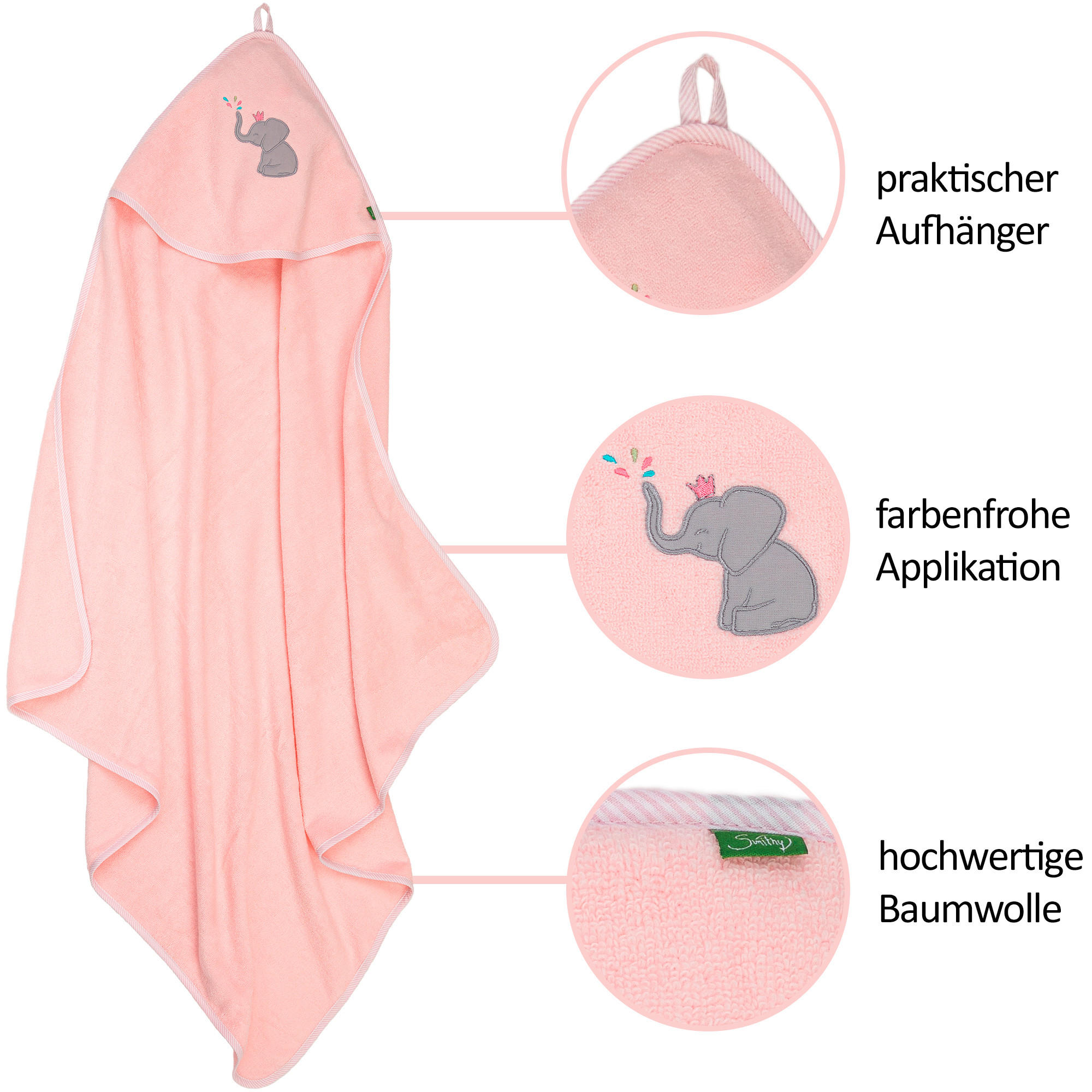 FROTTIERSET ELEFANT Rosa  - Rosa, Basics, Textil