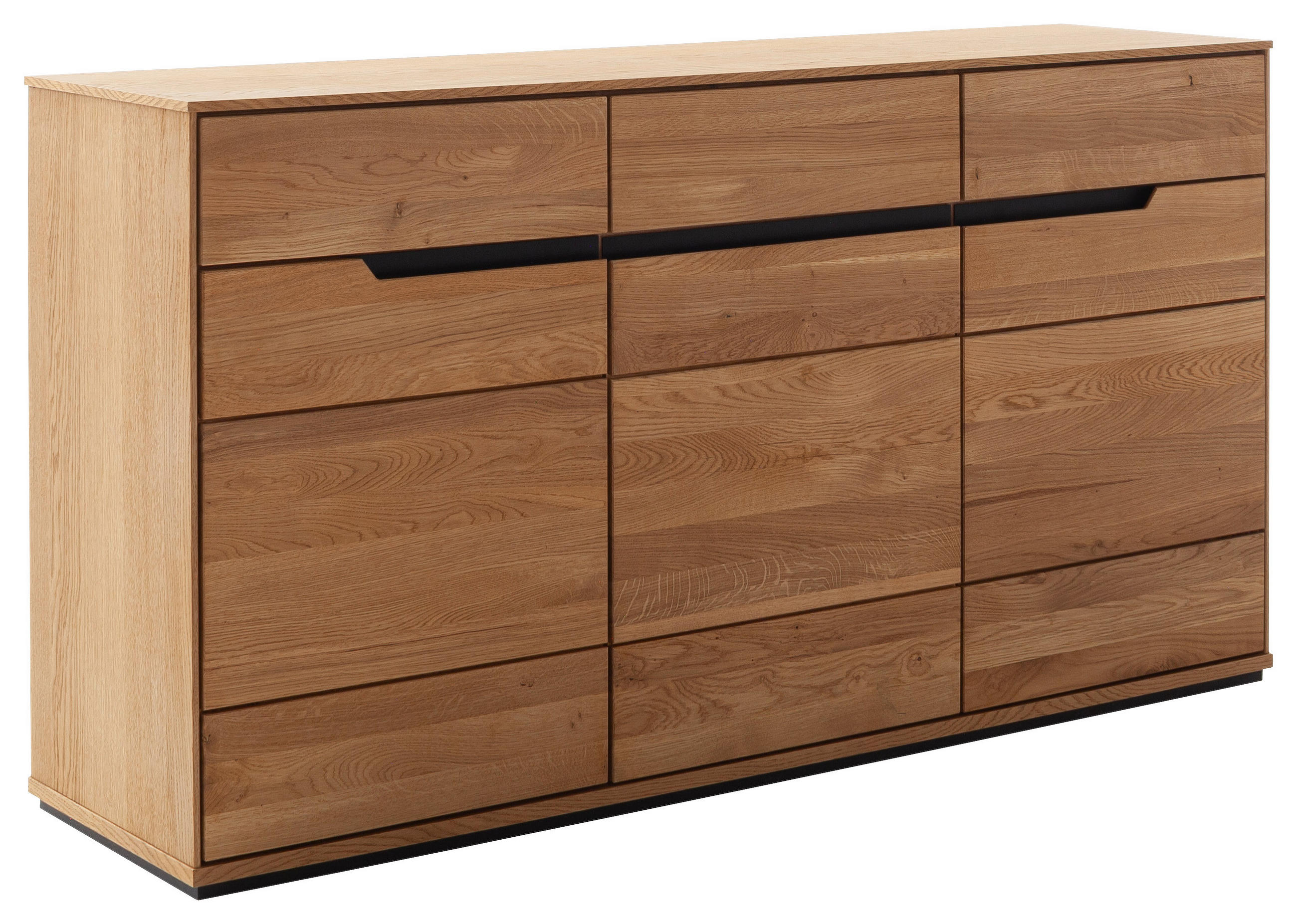 SIDEBOARD 153/82/41 cm Wildeiche  153/82/41 cm  - Wildeiche/Schwarz, Natur, Holz/Holzwerkstoff (153/82/41cm) - Linea Natura