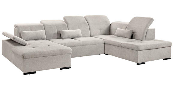 WOHNLANDSCHAFT  in Chenille Beige  - Beige/Grau, KONVENTIONELL, Kunststoff/Textil (240/340/188cm) - Carryhome